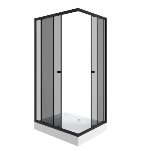 Душевой уголок Niagara Eco 1181432QT 110х80 стекло тонированное профиль черный с поддоном - фото 2